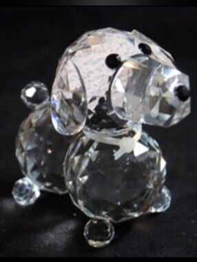 Living Crystal Dachshund Dog Figurine Faceted Cut Glass New W/Box